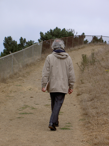William Solis walking through Corona Heights Park, San Francisco